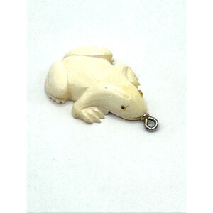 Vintage Bone Frog Pendant Charm Jewelry